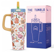 1200ML Stainless Steel Tumbler with Handle & Pop-Up Lid (Printed)