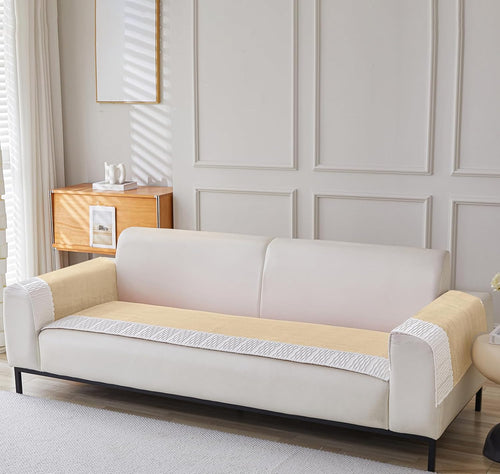Corduroy French Style Sofa Cover Set – 3 Pcs Set (2pc Armrest Covers 50x70cm + 1pc Seat Cover) Gold