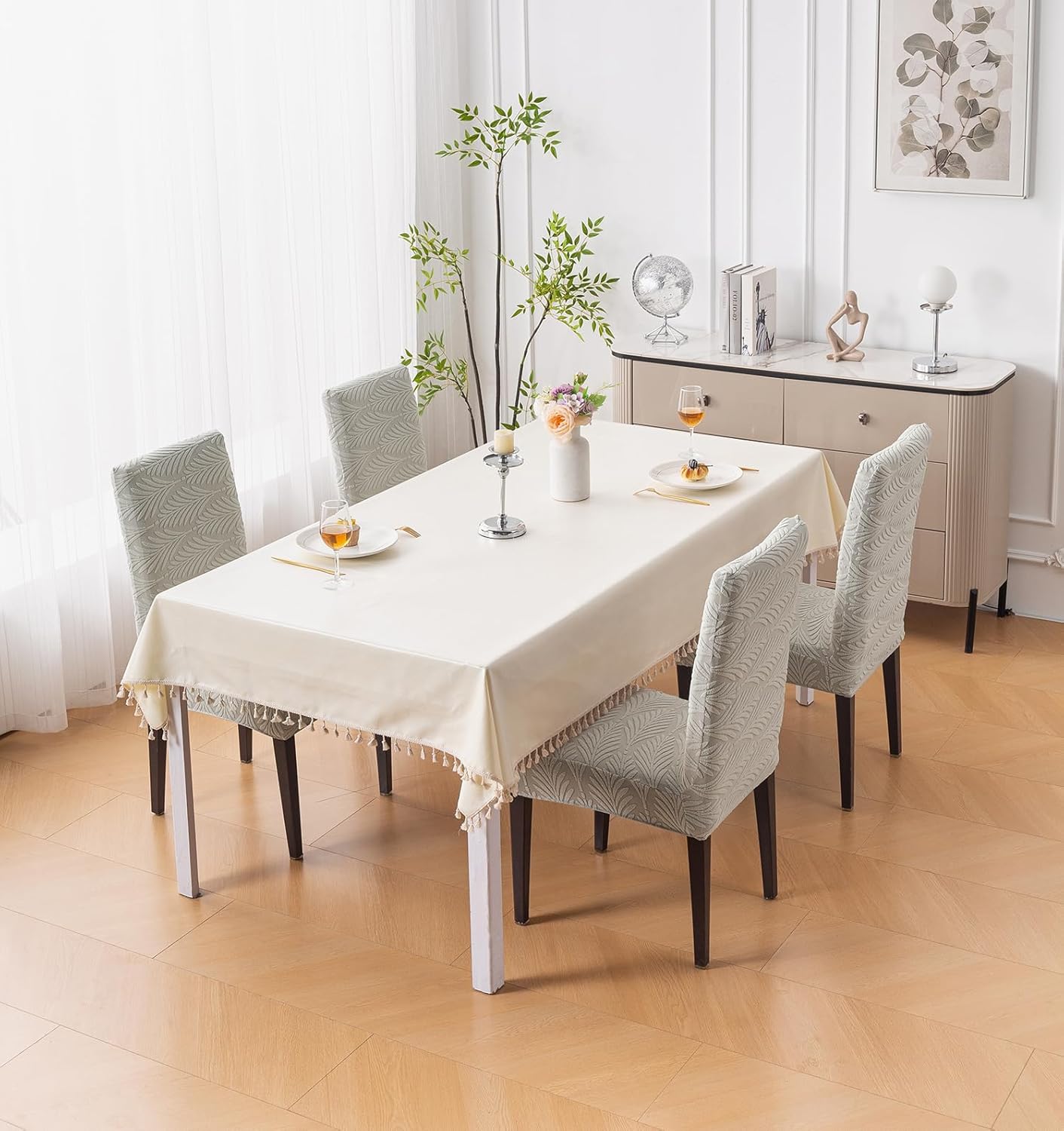 Universal Fit Modern Stretch Chair Cover – 220 GSM Jacquard Fabric (Grey)