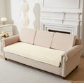 3D Striped Rabbit Plush Soft Sofa Mat Anti-Slip Fuzzy Plush- Cream