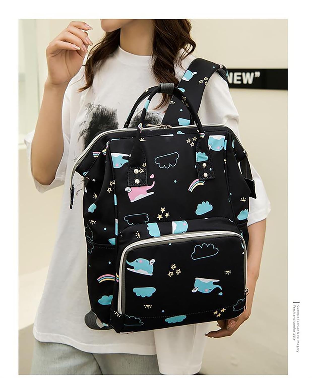 Baby Diaper Bag Maternity Backpack (Elephant Printed)