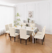 Decorative Dining Chair Cover – 220 GSM Stretch Jacquard Fabric (Beige)