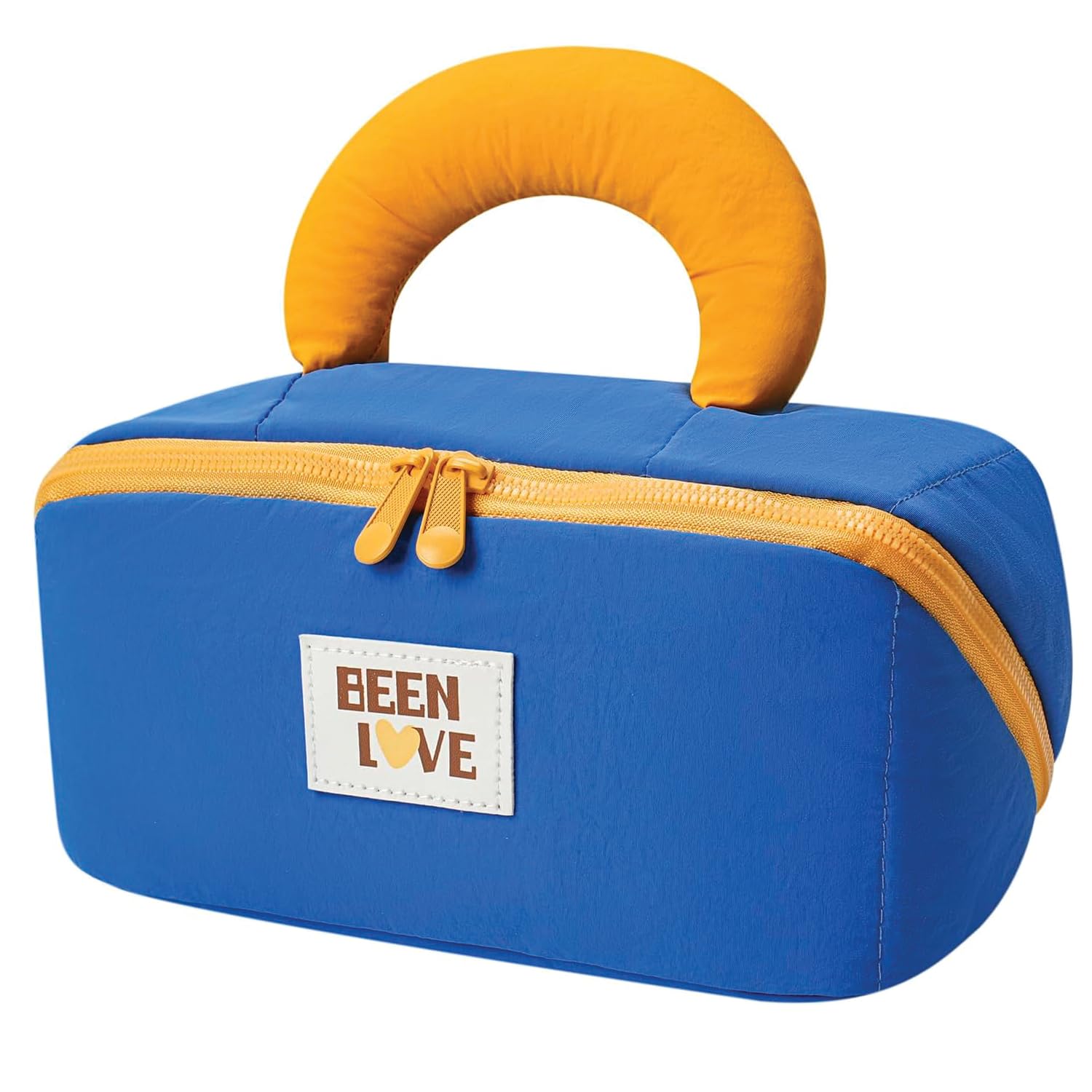 Travel Makeup Bag for Women – Lay Flat Cosmetic Bag with Compartments, Handle