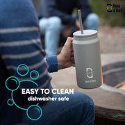 1500ML Mug Tumbler with Handle and Straw Lid