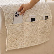 Quilted Printed Sofa Cover for Indian Sofa Set – Washable (Snowflake)