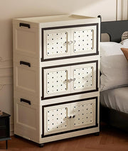 Multifunctional Folding Storage Box Cabinet with Doors and Wheels (65cm)