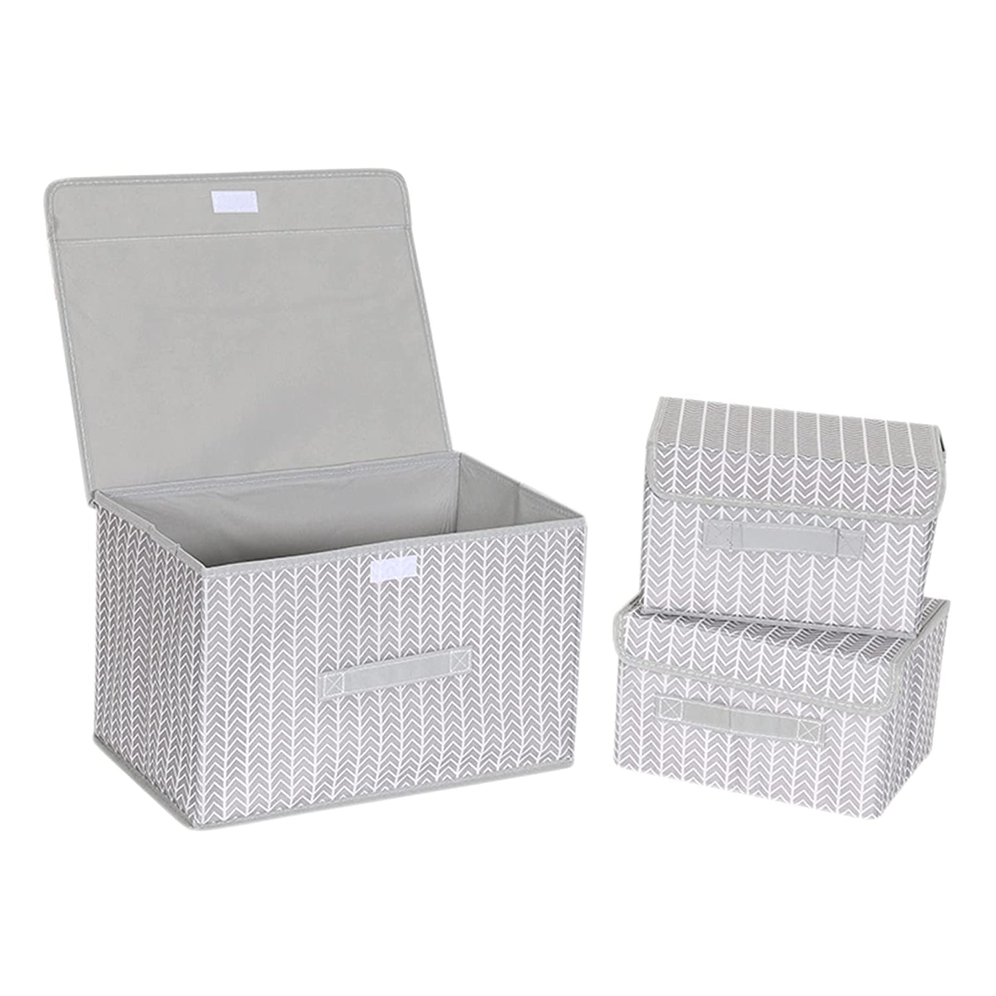 3 Pack Foldable Storage Bin with Lid and Handle
