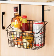Over Door Hanging Storage Baskets – No-Drill Kitchen & Bathroom Organizer