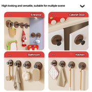 Wall Mounted Adhesive Hooks – Set of 4 Heavy-Duty Multipurpose Hooks (Brown)