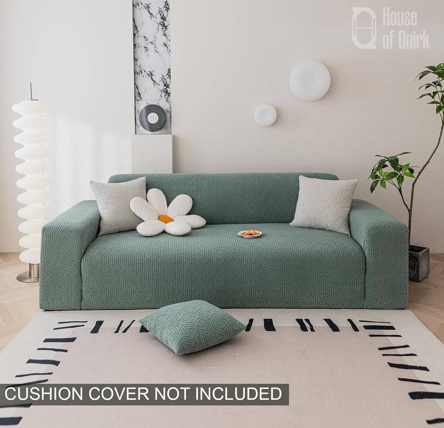 Universal Jacquard Grain Texture Fabric Sofa-Green
