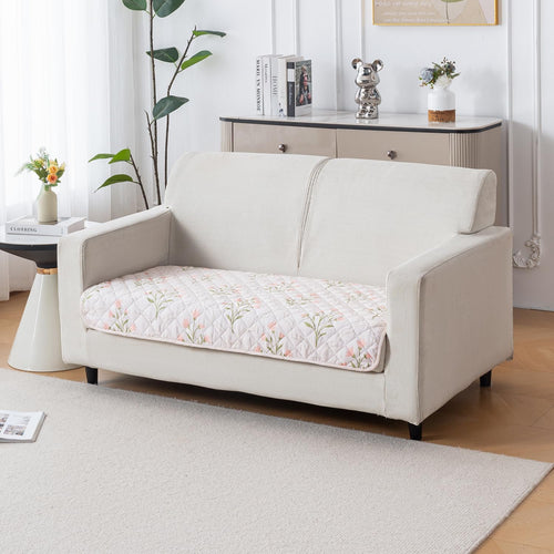 Printed Quilted Sofa Cover for 1/2/3/4 Seater Anti-Slip- Gulbahar