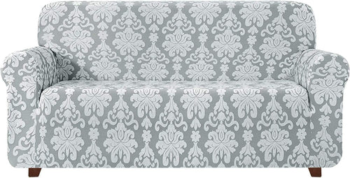 Jacquard Damask Sofa Slipcovers (Pastel Green)