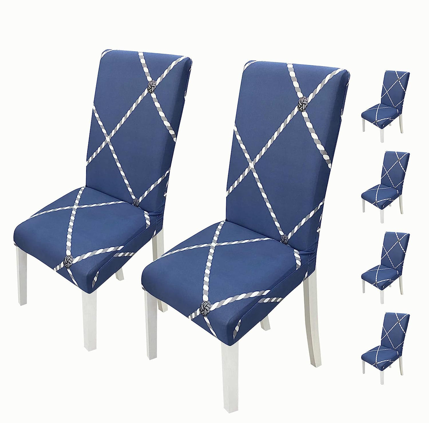 Printed Chair Cover-(Blue Rope)