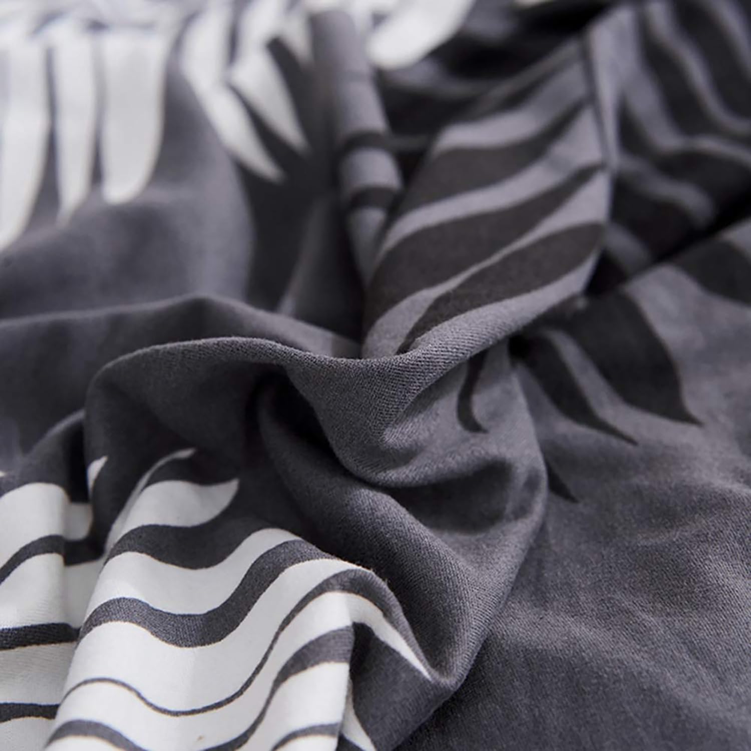 Printed Sofa Cover - Dark Grey Fern