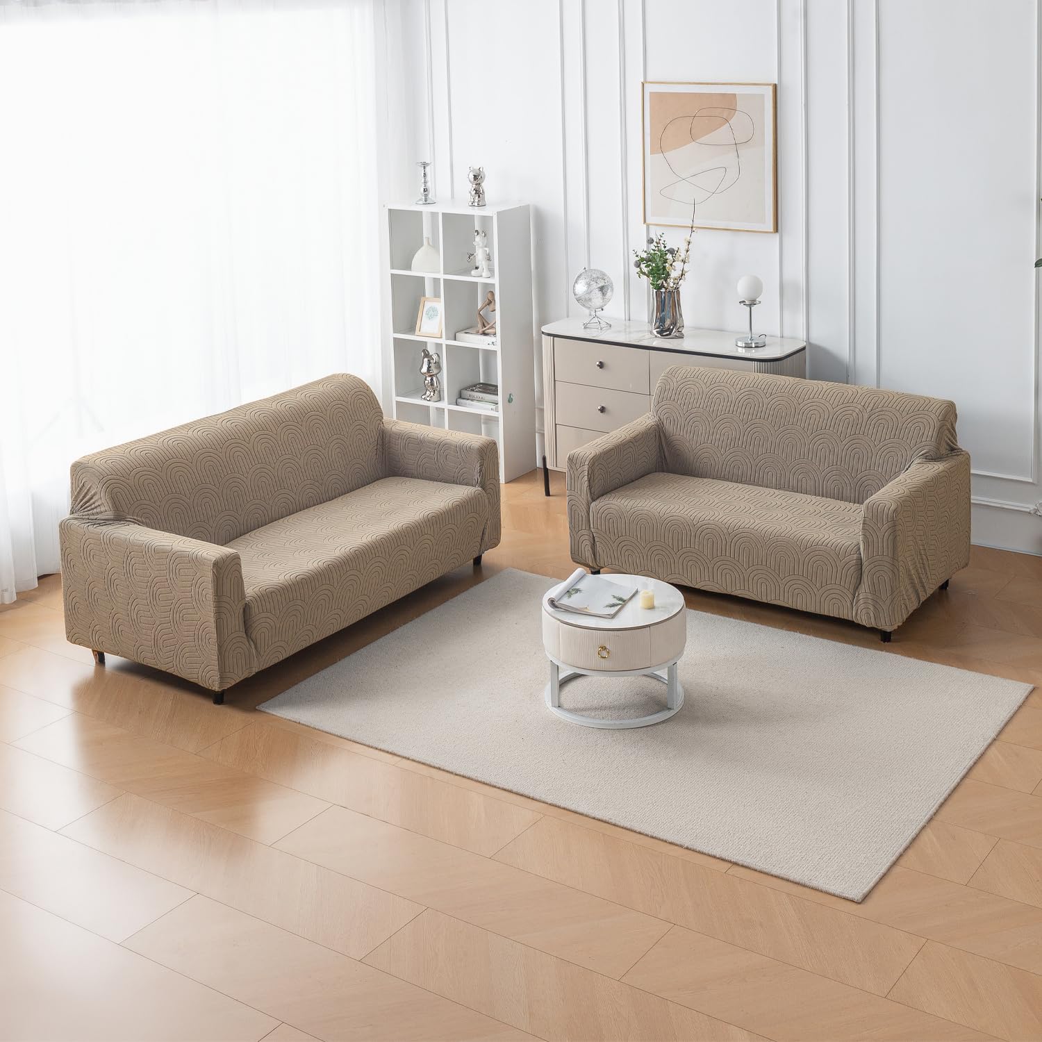 Jacquard 220 GSM Stretchable Sofa Cover (3+1+1)