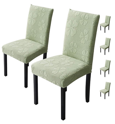 Elastic Jacquard Chair Cover (Flower Green)