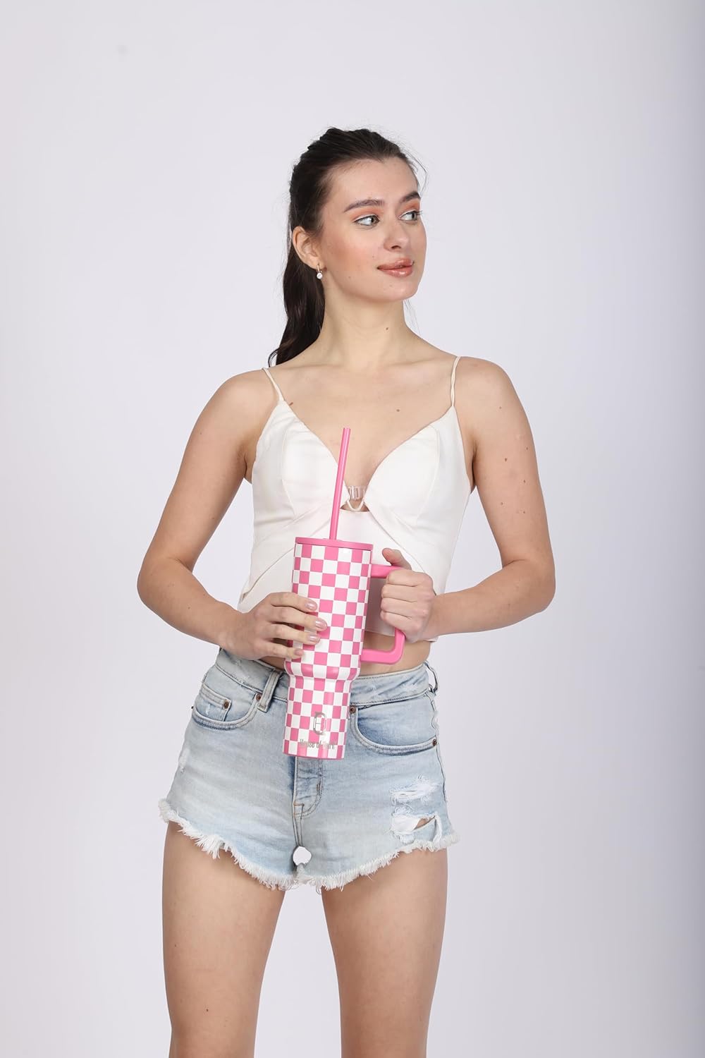 Stainless Steel Vacuum Insulated Tumbler with Straw and Lid & Handle - (1200 ML)