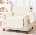 Ridge Plush Sofa Cover  Floral Design - Ivory