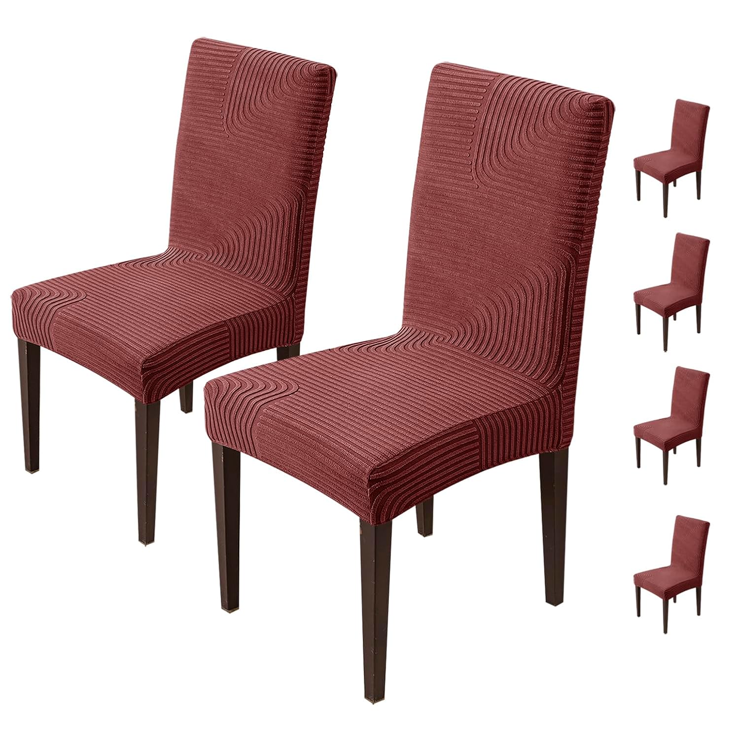 Stretchy Universal Jacquard Waterproof Sapphire Chair Cover (Maroon)