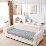 Rabbit Plush Sofa Mat Floral Design - Grey