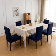 Stretchy Universal Jacquard Fabric Diamond Texture 220 GSM Chair Cover-Navy