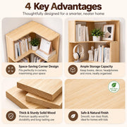 Bamboo 3-Tier Corner Storage Rack - Beige