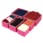 Set of 6 Foldable Storage Box Drawer Divider Organizer Basket Bins