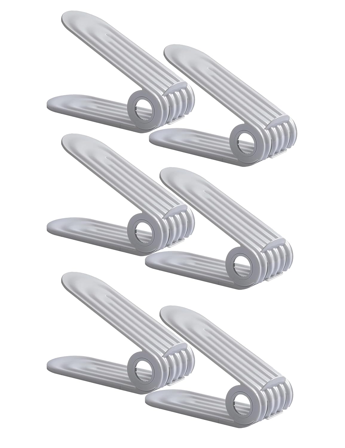 Shoe Slots Organiser Double Deck Shoe Holder-Grey