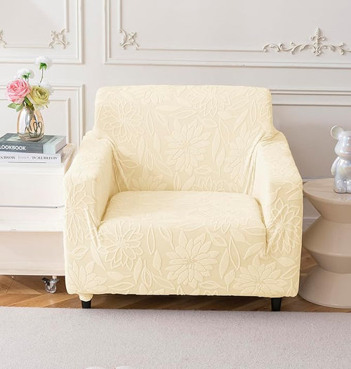 Universal Jacquard Waterproof Camellia Fabric Sofa Cover (Beige)