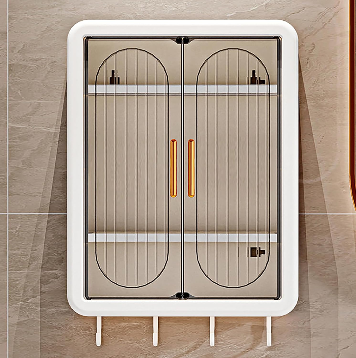 Wall Mounted Bathroom Storage Rack – Punch-Free Magnetic Storage Box White (Extra Large)