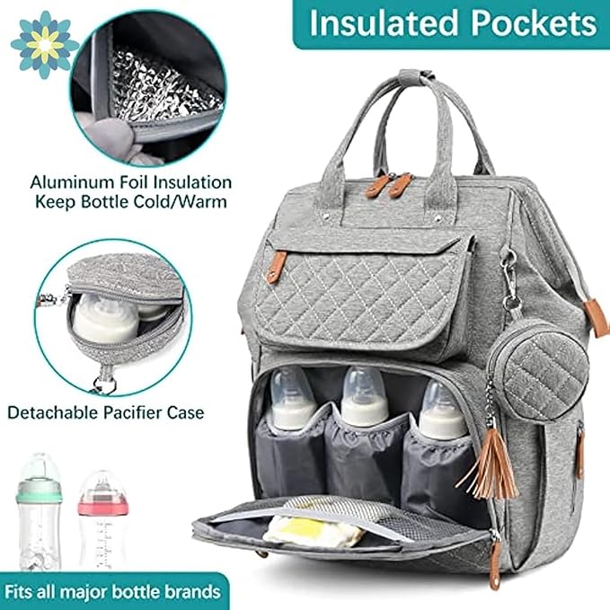 Baby Diaper Backpack with Pacifier Case
