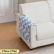 Printed Quilted Sofa Cover for 1/2/3/4 Seater Anti-Slip- Indigo Motif