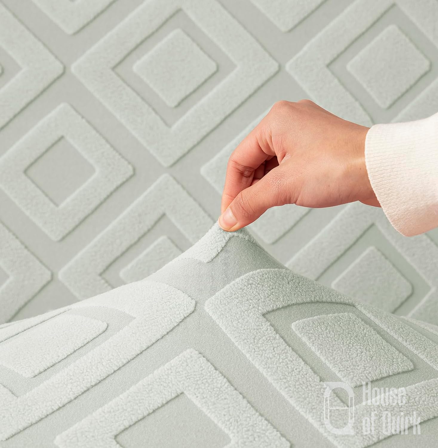 Jacquard Fabric Diamond Texture Sofa Cover 220 GSM (Smoke)