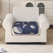 'Aura Petal Series' Quilted Sofa Mat Printed – Anti Slip (Paisley Charcoal)