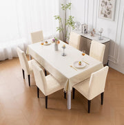 Premium Stretch Dining Chair Covers – 220 GSM Thick Jacquard Fabric- Beige
