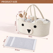 Baby Diaper Caddy Organizer Cotton Rope Basket