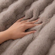 Rabbit Plush Sofa Cover Design - Mocha
