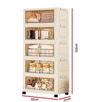 Storage Cabinet with Wheels, Rolling Organizer for Home ( 55CM, Cream)