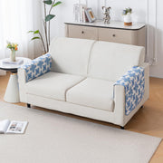 Printed Quilted Sofa Cover for 1/2/3/4 Seater Anti-Slip- Indigo Motif