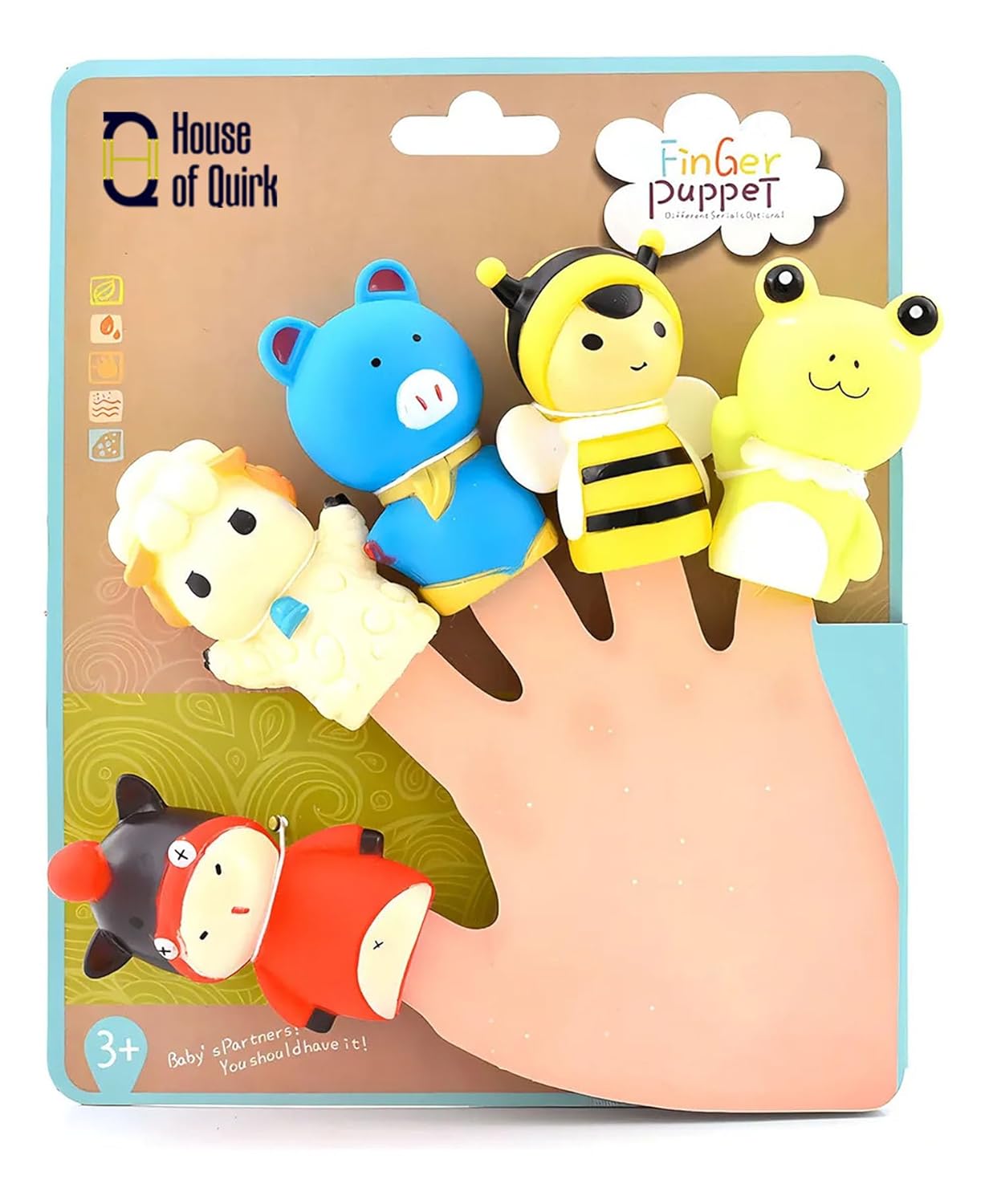 5-Piece Themed Finger Puppets Educational Kids Toy