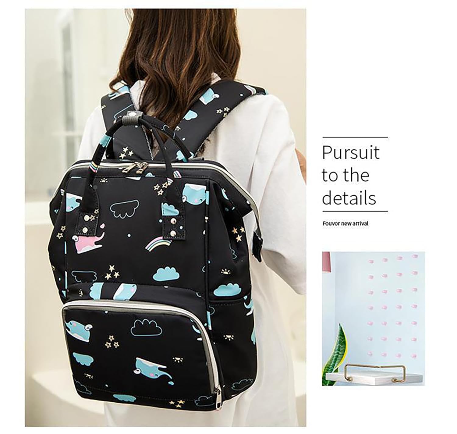 Baby Diaper Bag Maternity Backpack (Elephant Printed)