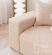 Universal Jacquard Grain Texture Fabric Sofa Cover - Beige