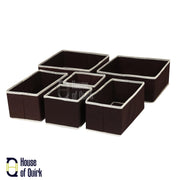 Set of 6 Foldable Storage Box Drawer Divider Organizer Basket Bins