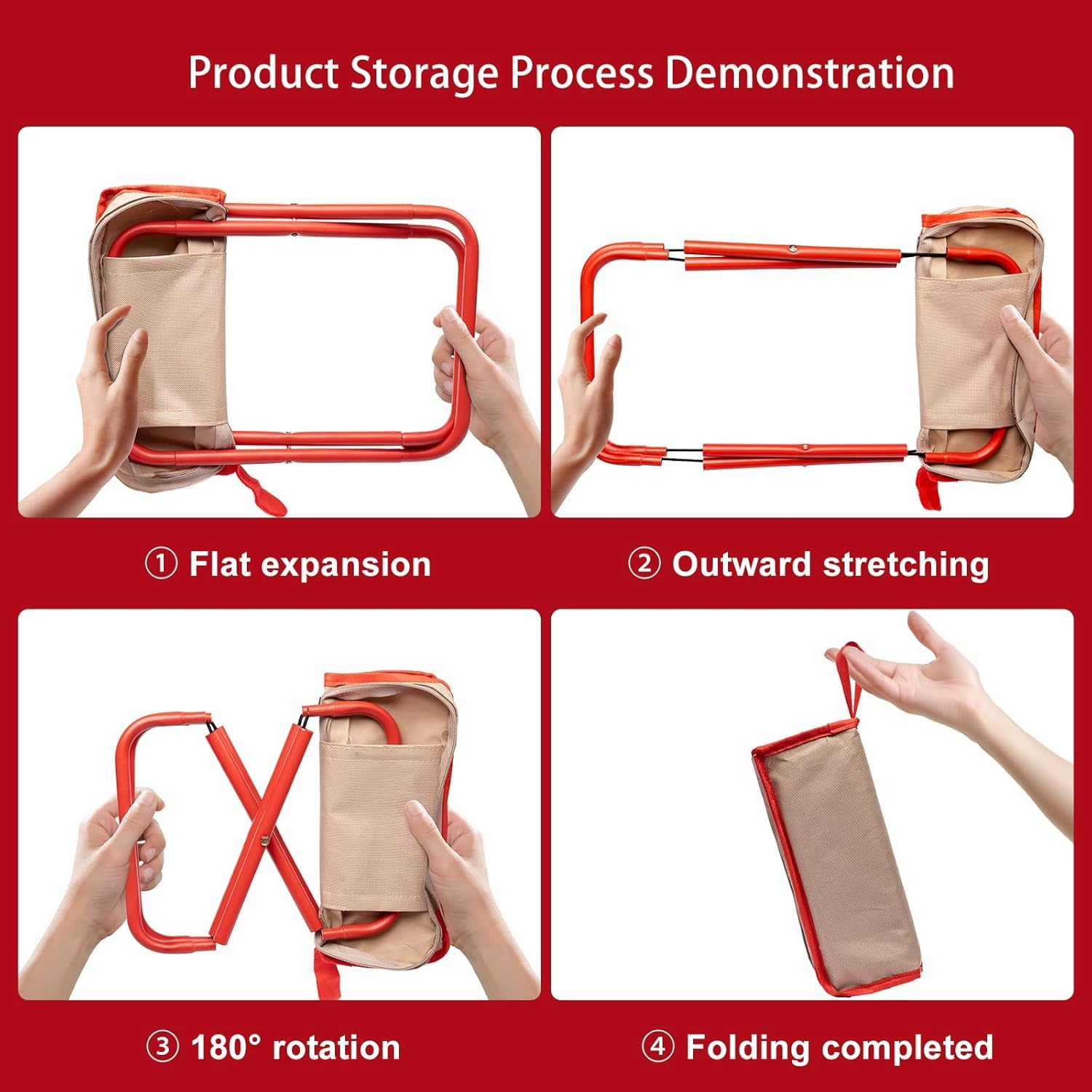 Lightweight Folding Camping Stool with Carry Bag – 10" Portable Outdoor Seat"