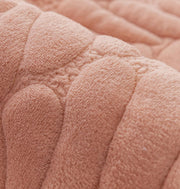 Sofa Cover Mat Leaf Coral Fleece Chenille Fabric Seater Sofa (Peach)
