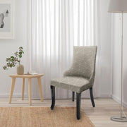 Wingback American Side Chair Slipcover-Beige White Triangle