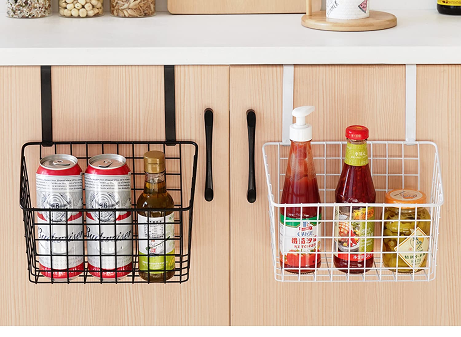 Over Door Hanging Storage Baskets – No-Drill Kitchen & Bathroom Organizer