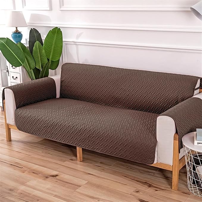 Ultra-Soft Velvet Couch Cover (Dark Brown, Single Seater)