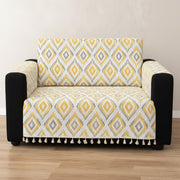 IKATRA Series Quilted Printed Sofa Cover for Indian Sofa Set with Side Pocket (Sunburst)