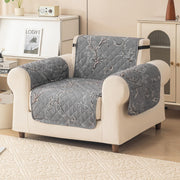 Gulnaar Series Anti-Slip Sofa Cover Mat with Pocket – Polyester Couch Protector(Clay Petal)